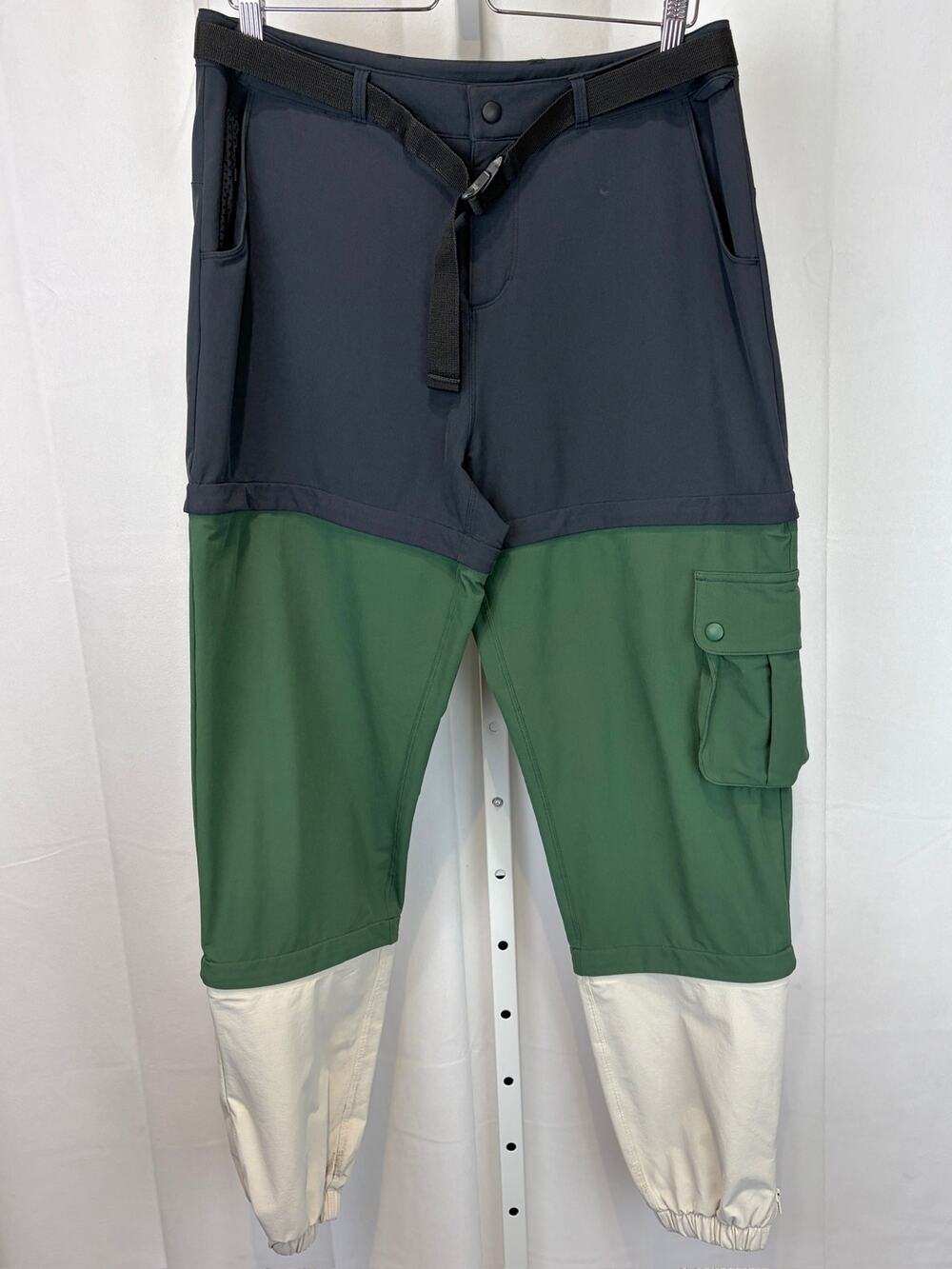 OUTDOOR VOICES RecTrek Zip Off Pants Convertible Navy Blue Green Beige Size L